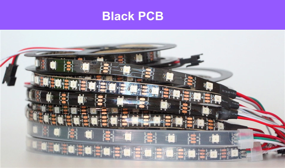 5 в постоянного тока WS2812B полноцветная SMD 5050 RGB светодиодная полоса 30/60/144