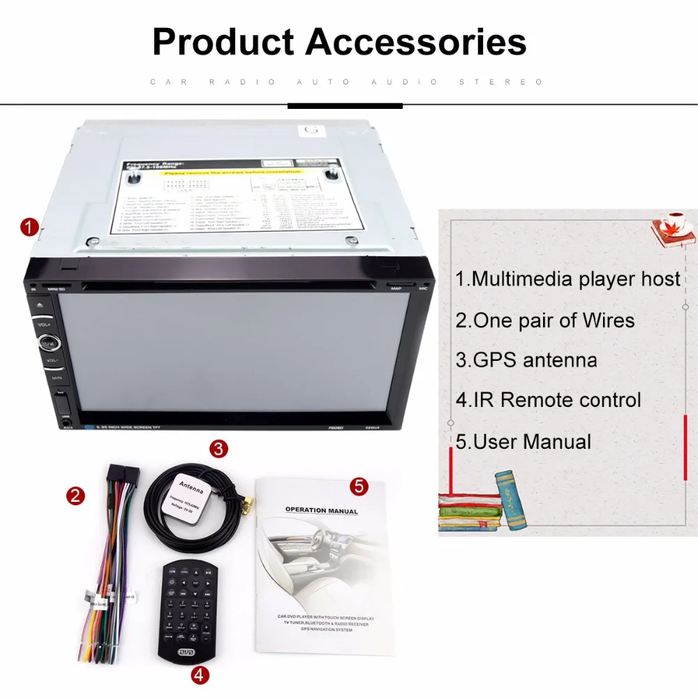 Clearance Car Radio 2 Din Car GPS Navigation Autoradio auto radios DVD Car Multimedia Player Subwoofer Touch Screen Rear view camera 18