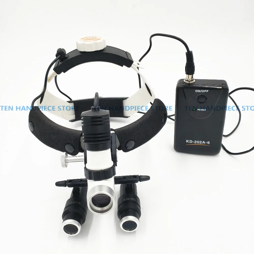 US $446.50 2018 Good Quality 5W LED Surgical Head Light Dental Lamp AllInOnes Headlight With Loupes 40X 50X 60X 65X