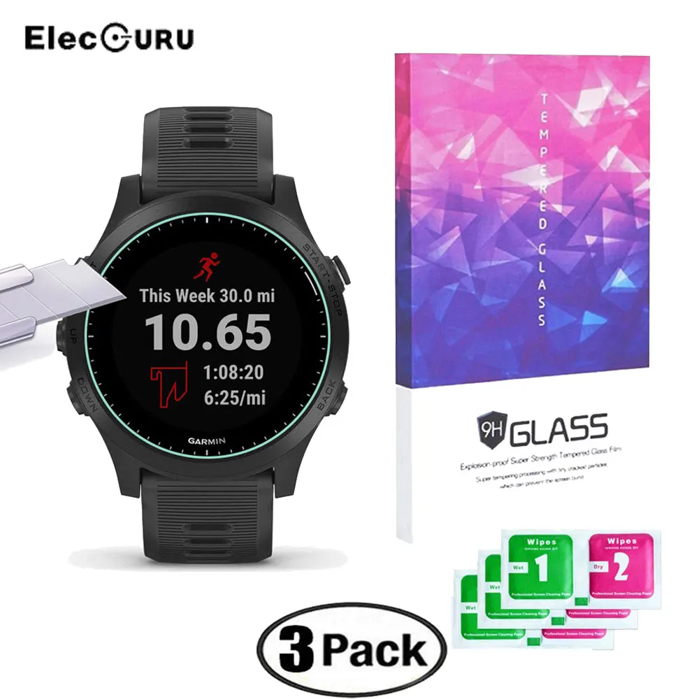 

3Pcs for Garmin Forerunner 945 Watch Tempered Glass Screen Protector 9H 2.5D Explosion-proof Anti Scratch Bubble-free Glass Film