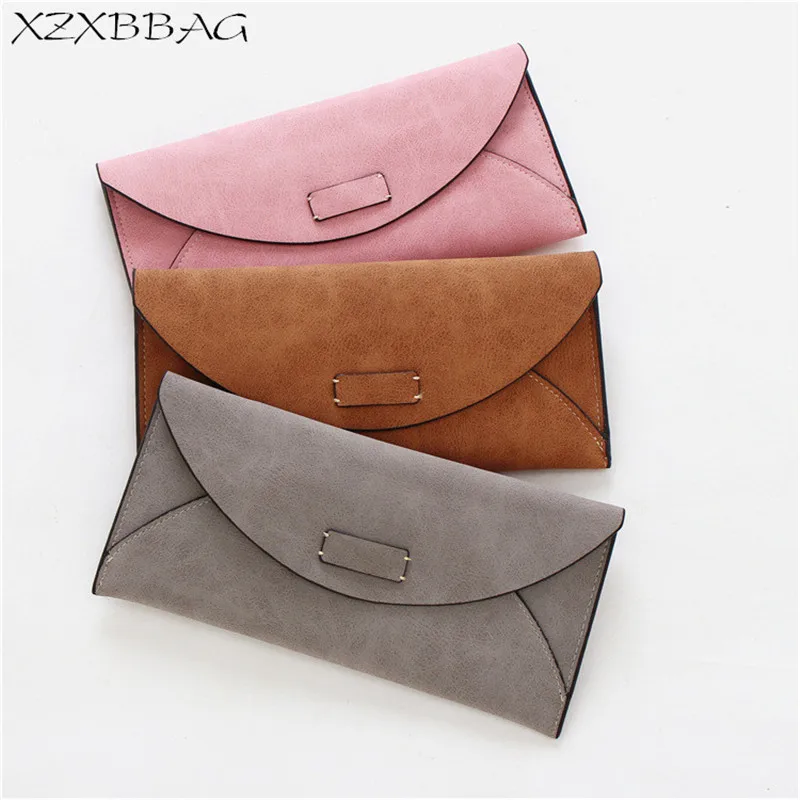 Фото XZXBBAG женский Винтажный Длинный кошелек с застежкой женская тонкая Наждачная(China)