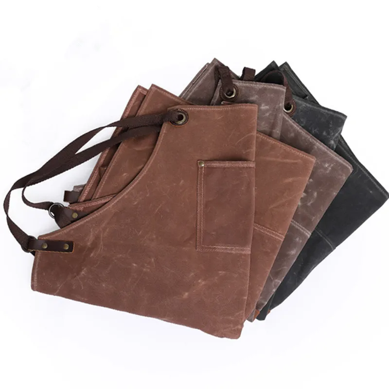 Waxed Canvas Apron Crossback Cotton Strap D95-14