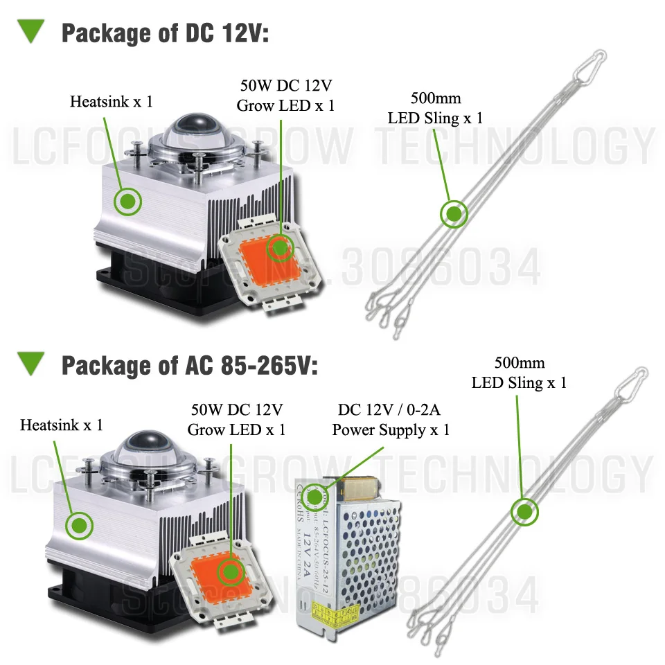 Высокомощный светодиодный светильник для выращивания, полный спектр, 400-840nm, DC 12 V, светодиодный, AC 85-265 V, источник питания для гидропоники, овощей, фруктов