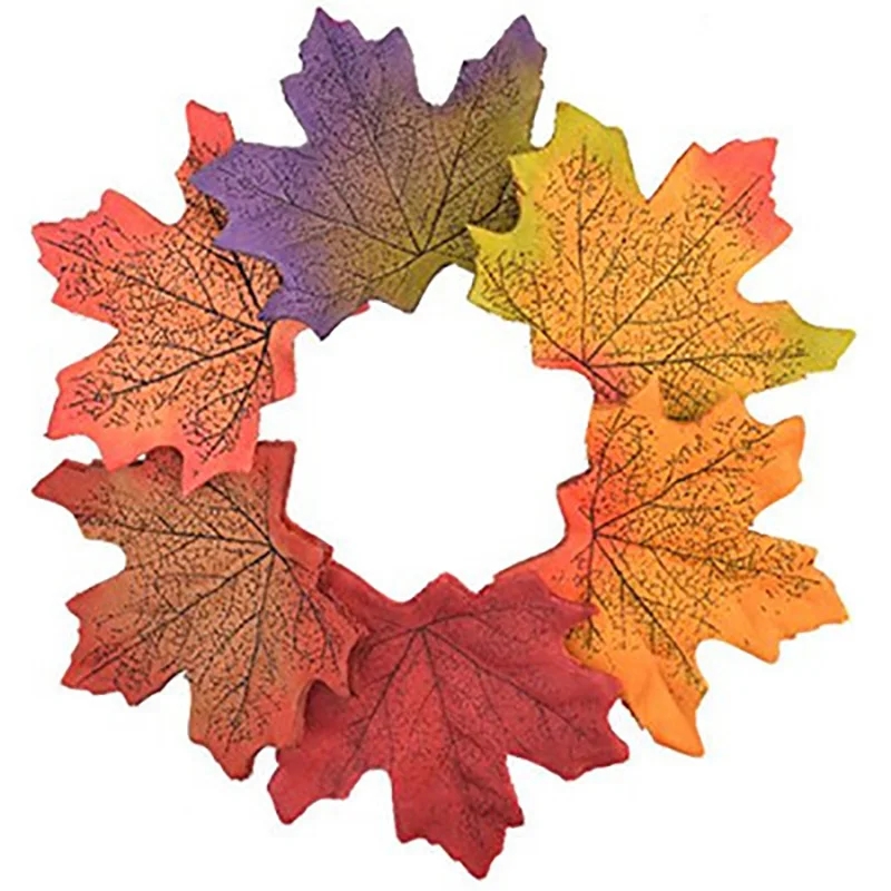

100pcs Artificial Maple Leaves Simulation Decorative Silk Maple Leaves Fake Fall Leaves For Wedding Party Home Decor Size 8CM