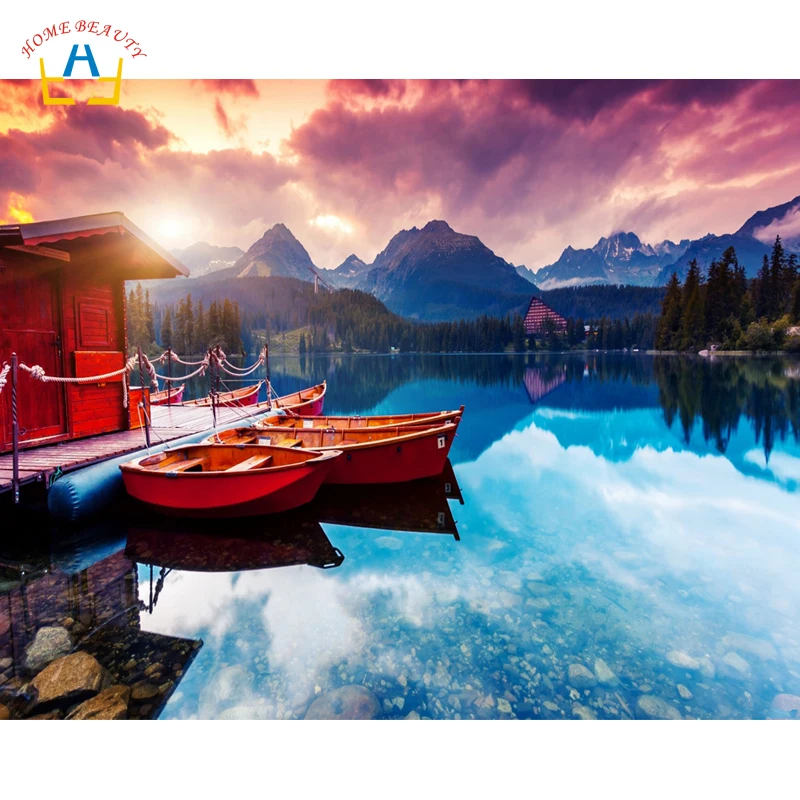 

dawn landscape painting by numbers on canvas diy paints hand-painted wall art pictures for the kitchen home decoration RA3102
