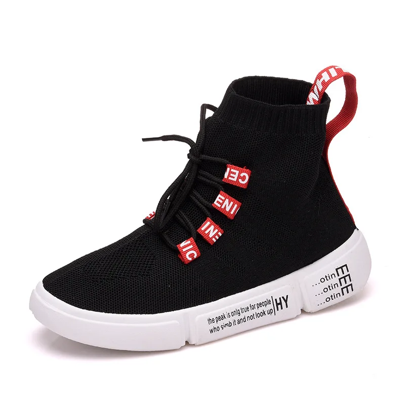 

Women Flyknit High Top Sneakers Lace Up Breathable Sports Running Shoes Casual Leisure Elevator Shoes Walking Shoes for Ladies