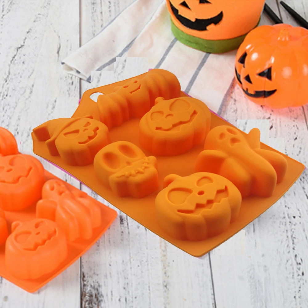 

1Pcs Silicone Pumpkin/Skull Mold Halloween Chocolate Decoration Fondant Cake Mould Baking Tools Kitchen Accessories