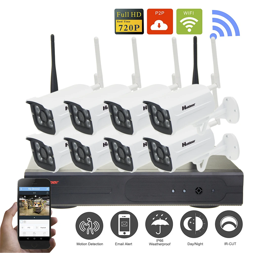 720P Wireless CCTV System 8ch HD wi-fi NVR kit Outdoor IR Night Vision IP Wifi Camera Security System Surveillance Plug and Play 720P Wireless CCTV System 8ch HD wi-fi NVR kit Outdoor IR Night Vision IP Wifi Camera Security System Surveillance Plug and Play