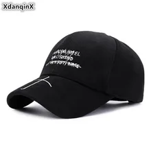 XdanqinX регулируемый размер головы мужская хлопковая бейсбольная кепка с вышитыми буквами Осенняя Новая Женская Спортивная Кепка с хвостом s шляпы для пар