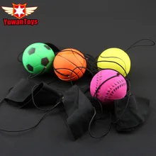 Fun 63mm Fidget Autism ADHD Bouncy Fluorescent Rubber Ball Wrist Band Ball Board Game Funny Elastic Ball Training Antistress