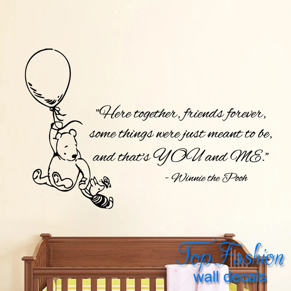 murals and decor wall wallpaper decals Here Quote The Vinyl Together Pooh Wall Friends Decals Forever Winnie