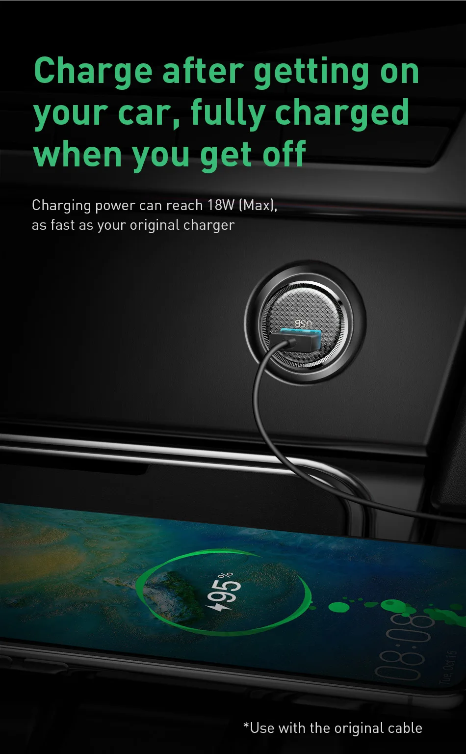 Baseus mi ni USB Автомобильное зарядное устройство Quick Charge 3,0 Автомобильное зарядное устройство для телефона для Xiaomi mi samsung iPhone QC3.0 QC Быстрая Мобильная Автомобильная зарядка