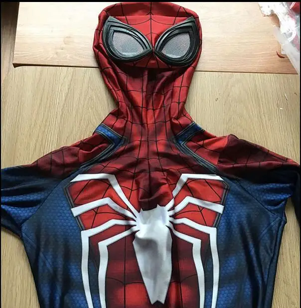 PS4 Insomniac Spiderman Costume Spandex Games Spidery Cosplay Halloween Spider-man Costume For Adult/Kids Hot Sale Free Shipping
