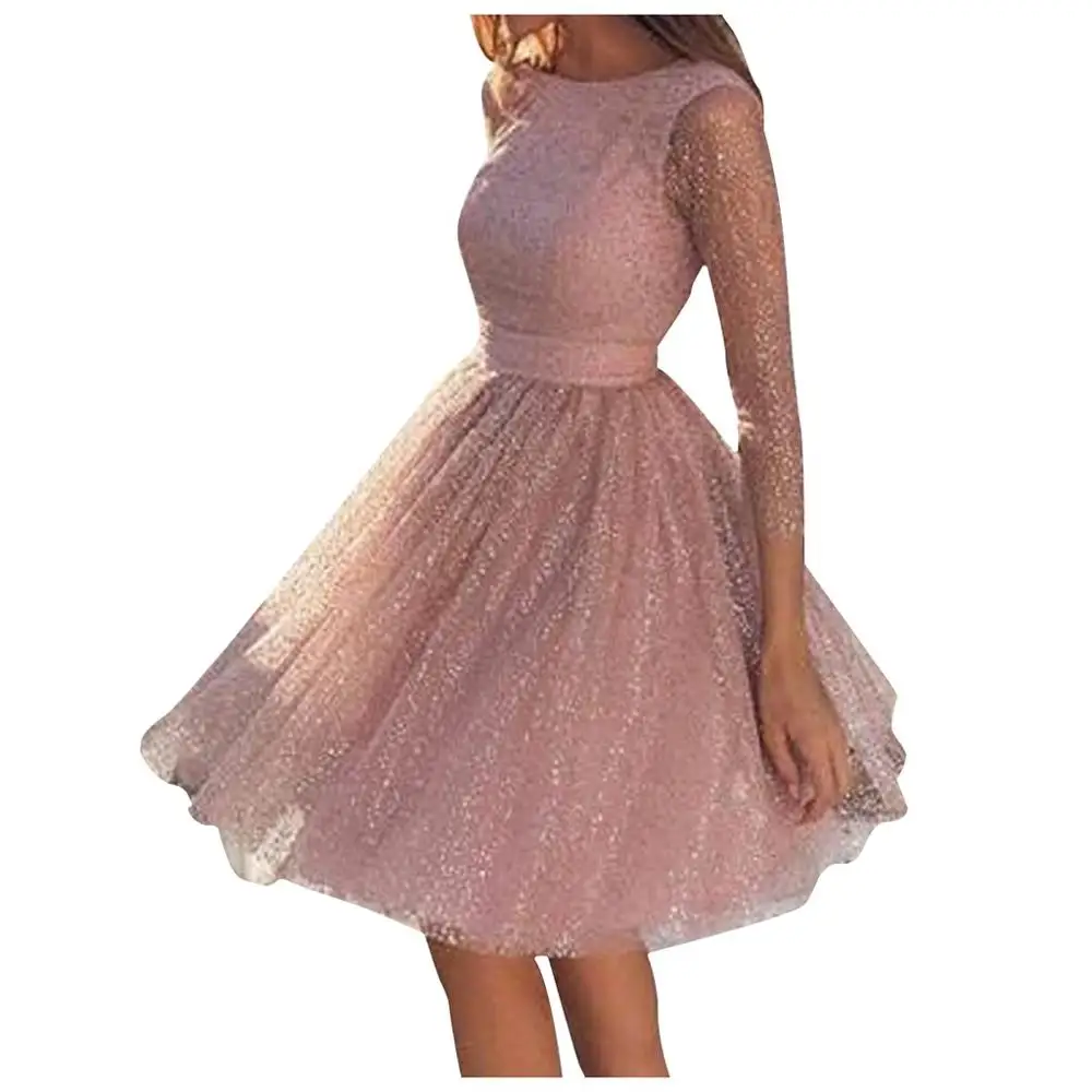

Fashion Star Shine Women Sleeveless Backless 0-Neck Formal Dress Dresses Woman Party Night Sexy Nightwear Club Suits 2019 L19#