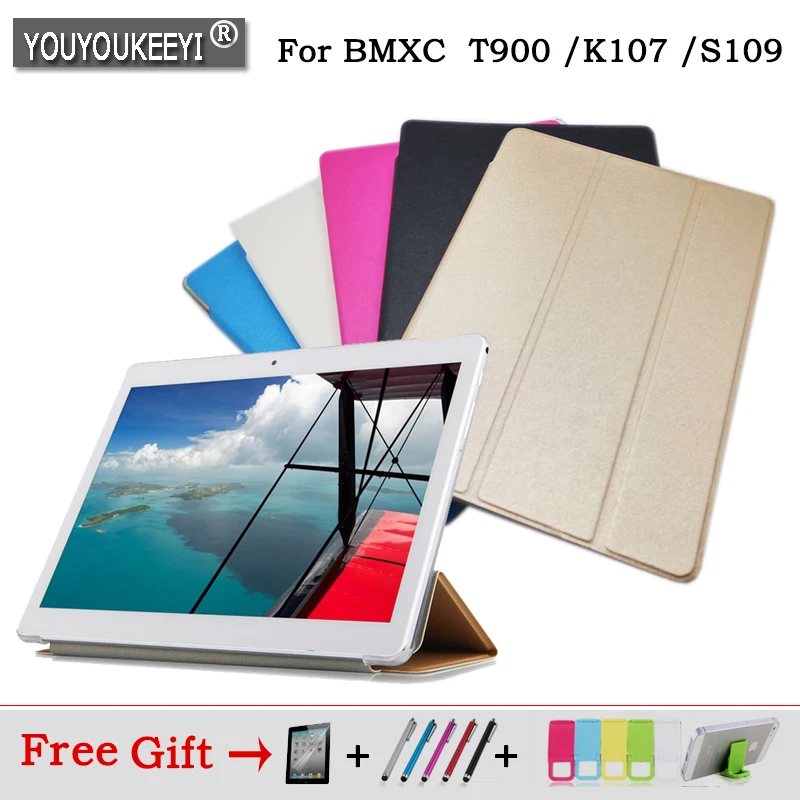 Ultra Slim PU чехол для bmxc T900 k107 S109 10.1 дюйма 3G/4 г телефонный звонок планшетный ПК 5 видов цветов Бесплатная доставка + 3 подарок
