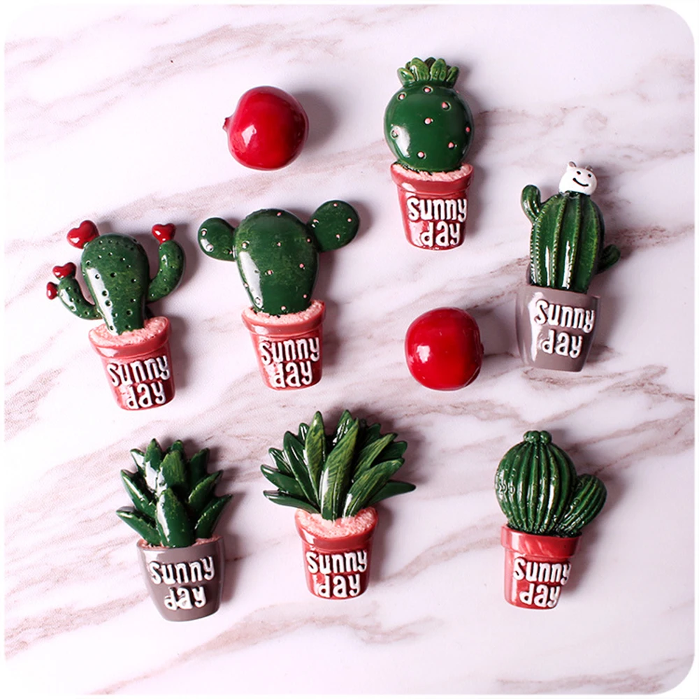 

1pc Creative Cactus Plants Fridge Magnets Kawaii Cute Plants Decorative Refrigerator Souvenir Magnetic Sticker
