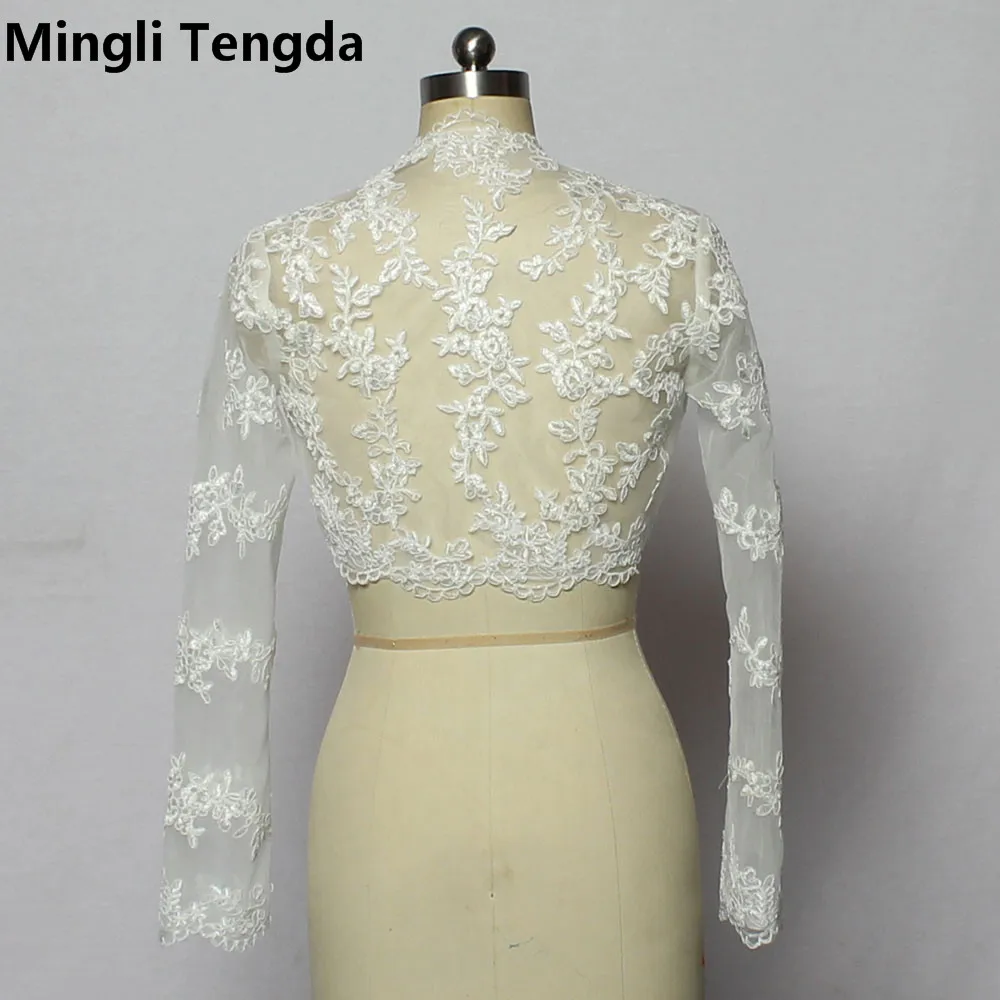 White Long Sleeves Bridal Shrug Wrap Party Cape Lace Plus Size Wedding Jackets Wedding Bolero Cloak