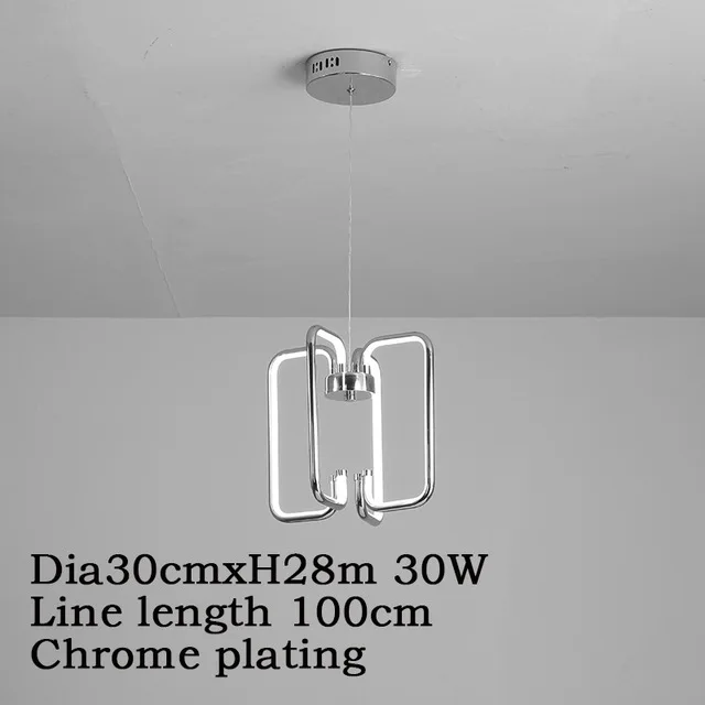 LICAN хромированная отделка Современные светодиодные потолочные лампы для Гостиная Спальня Кабинет Потолочный светильник - Цвет корпуса: Dia30cm Pendant lamp