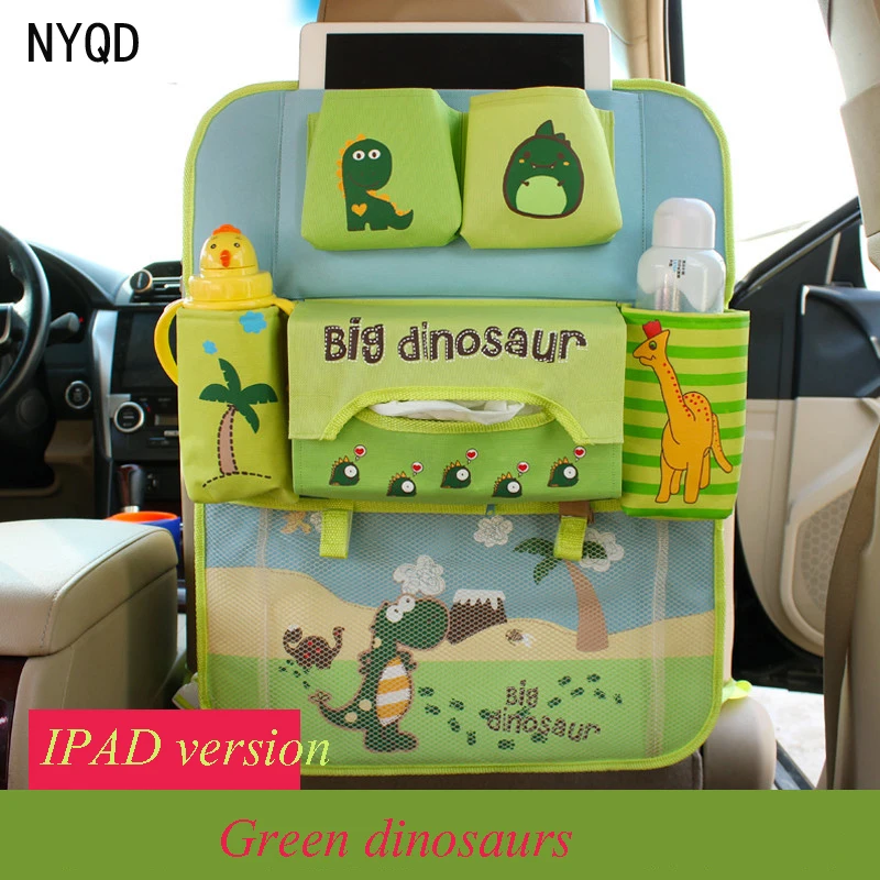 

Car organizers for kids lovely cartoon Oxford colth car backseat bags Multi-function Snack ipad inflatable bag car Accessories