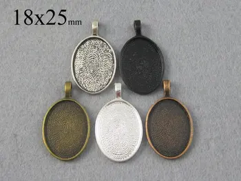 

25 Pieces 18x25mm Oval Pendant Trays, Small Oval Cabochon Setting Blanktheof
