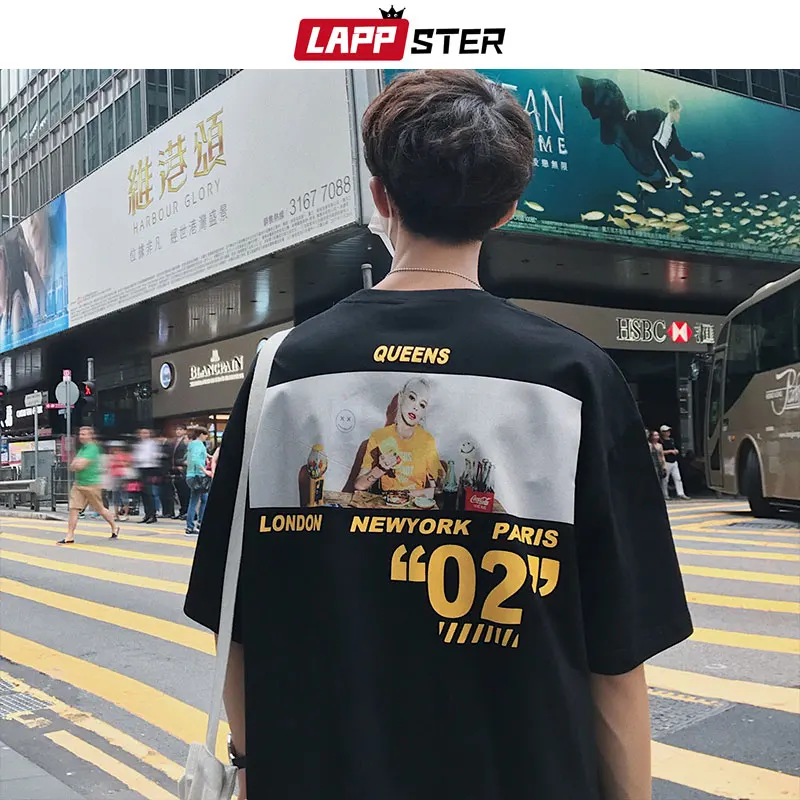 LAPPSTER الرجال مضحك طباعة بلايز الشارع الشهير الصيف 2019 رجل المتناثرة عارضة T قميص الذكور عالية الجودة الكورية لوح التزلج التي شيرت LAPPSTER الرجال مضحك طباعة بلايز الشارع الشهير الصيف 2019 رجل المتناثرة عارضة T قميص الذكور عالية الجودة الكورية لوح التزلج التي شيرت