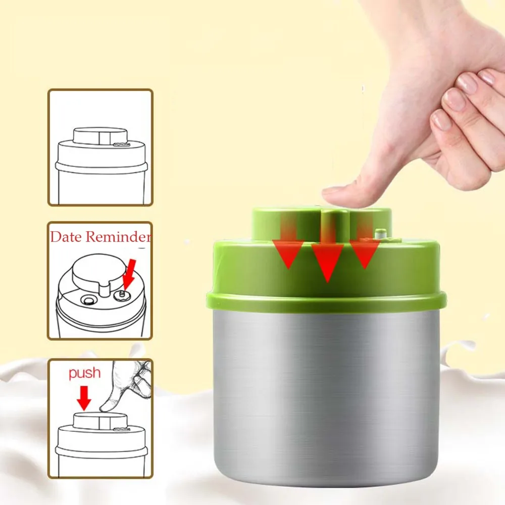 

Vacuum Sealed Container Stainless Steel Vacuum Food Storage Bottle Jars for Coffee Bean Vacuum Canister without Pump