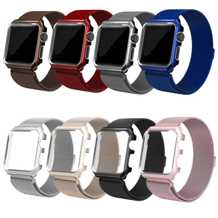 MDNEN, чехол для Apple Watch, ремешок из нержавеющей стали 42 мм, 38 мм, для Iwatch 4, 3, ремешок 44 мм, 40 мм, чехол с рамкой, высокое качество