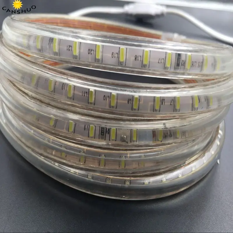 220В 120 светодиодов/м SMD 3014 Светодиодные полосы света ленты IP67 Водонепроницаемый ЕС