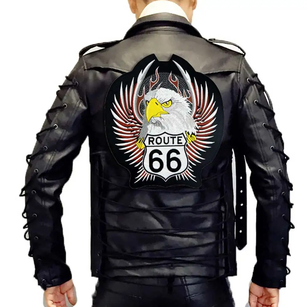 ROUTE 66 Орел на спине нашивка с вышивкой Панк Байкер нашивки одежда наклейки аксессуары для одежды значок
