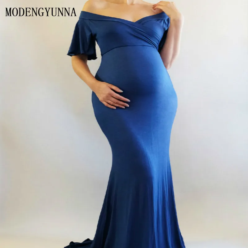 MODENGYUNMA Maternity Dresses Mercerizing Cotton Pregnant Woman Lotus Leaf Edge Tailing Long Dress Photography Pregnancy Dress MODENGYUNMA Maternity Dresses Mercerizing Cotton Pregnant Woman Lotus Leaf Edge Tailing Long Dress Photography Pregnancy Dress