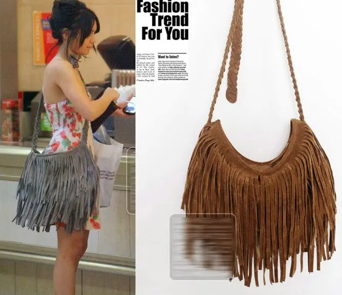 Hot Brown Faux Suede Leather Fringe Tassel Shoulder Bag Womens Hot Brown Faux Suede Leather Fringe Tassel Shoulder Bag Womens Handbag Cross Body Bags Messenger Free Shipping In Crossbody From Luggage On