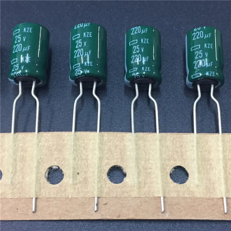 100 шт. 220 мкФ 25 в NCC KZE серии 8x11 5 мм низкое сопротивление Низкая ESR 25V220uF алюминиевый