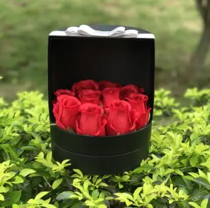 Дизайн может быть trun вокруг флориста упаковка Цветы коробка, День матери Свадьба& помолвка вечерние подарочные коробки, купить 2 шт 10% скидка - Цвет: black