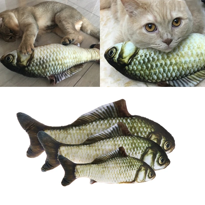 3D Soft font b Pet b font font b Supplies b font Cat Plush Fish Stuffed