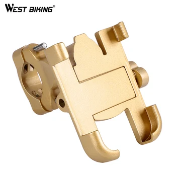 

WEST BIKING Bicycle Phone Holder Bike Mount Mobile Handlebar Support Navigation Cycling Aluminium Alloy Phone Mount Bracket