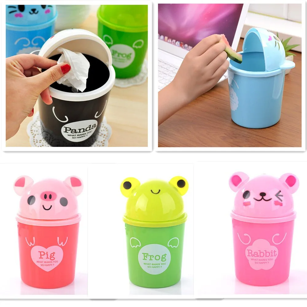 

Interior Accessories Car Trash Trumpet Desktops Mini Creative Covered Kitchen Living Room Trash Can