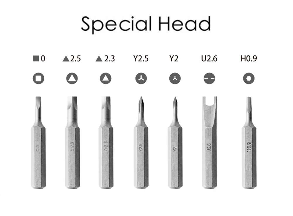 Wowstick общее использование электрическая отвертка сверло головка для iPhone ремонт ежедневный специальный тип электроинструмент аксессуары - Цвет: Special Head