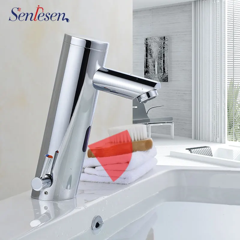 

Senlesen Sensor Faucet Automatic Hand Touch Tap Mixer Battery Power Free Single Handle Single Holder Vessel Bathroom Sinl Taps