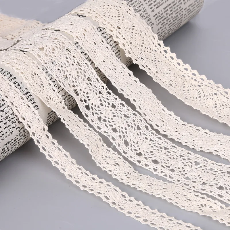 5m De Estilo Vintage 2cm Algodón Crochet Encaje ajuste del borde Lazo Blanco Boda De Coser