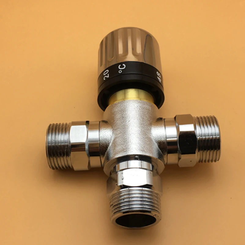 Thermostatic Mixing Valve G3/4"(DN20) Thermostatic Valve Thermostatic Mixing Valve Solar Shower Brass Temperature Control Valve Solar Pipe