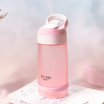

New sale 550ML Plastic straw cup My Cute Water Bottles sports For Summer Kids Adult portable anti-wrestling hand-held water cup