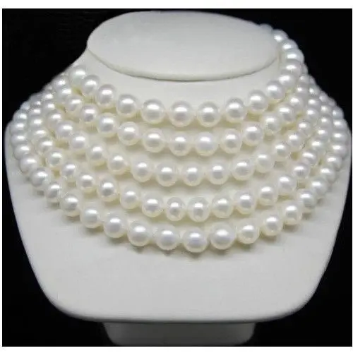 

Free Shipping >>>>>100" 7-8MM AKOYA AAA WHITE PEARL NECKLACE 14k gold clasp