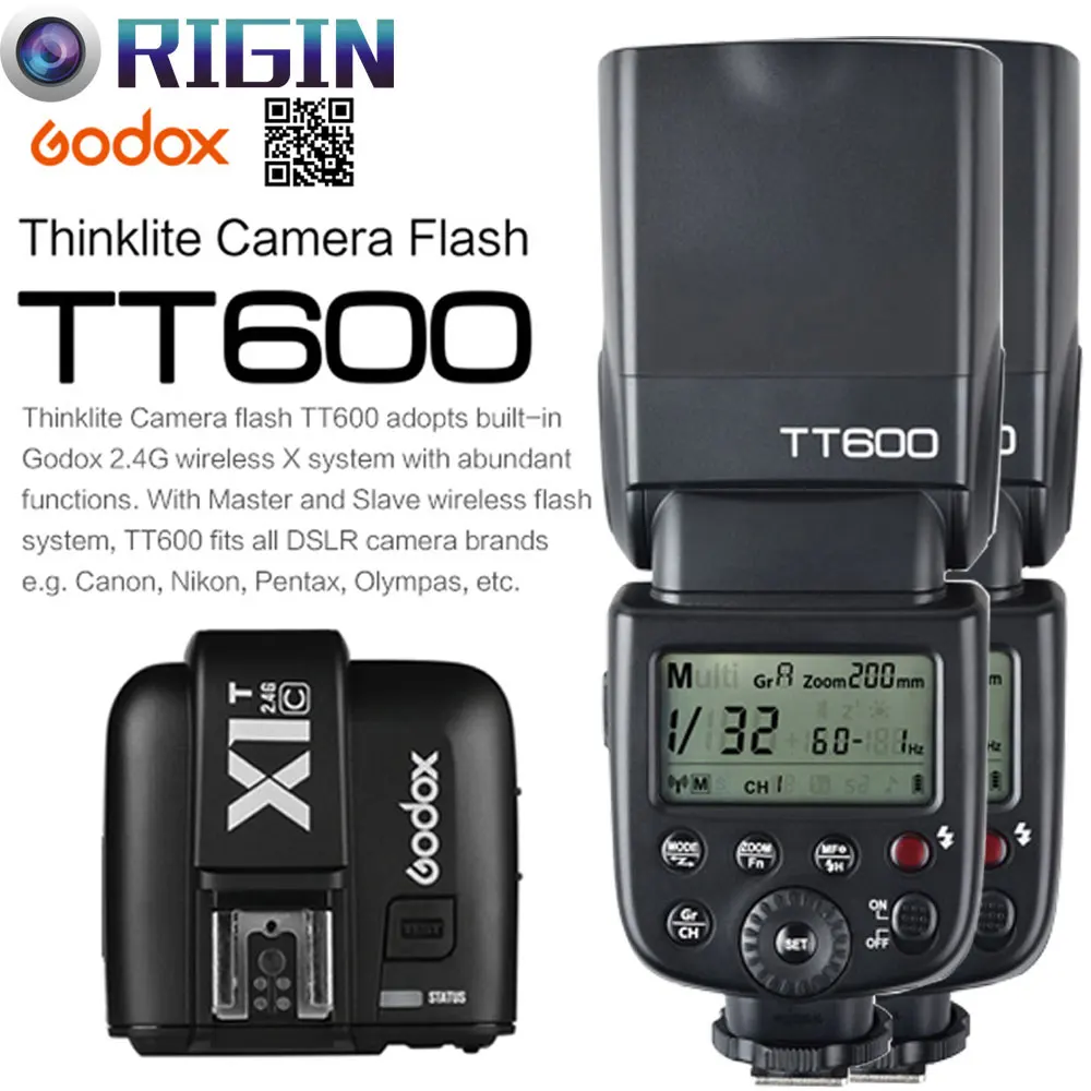 Godox TT600/tt600s GN60 HSS 1/8000 S с 2.4 г Беспроводной x Системы 2 шт. * Speedlite + x1t-c/x1t-n/x1t-s комплект для Canon/Nikon/Sony