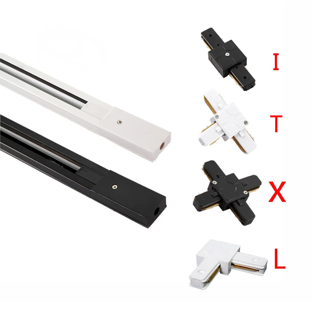 Us 5 52 38 Off Track Lighting 1m Rail Connectors Aluminum 1 Meter Wire Light Fixture 2 Wires Of Lights In Us 5 52 38 Off Track Lighting 1m Rail Connectors Aluminum 1 Meter Wire Light Fixture 2 Wires Of Lights In