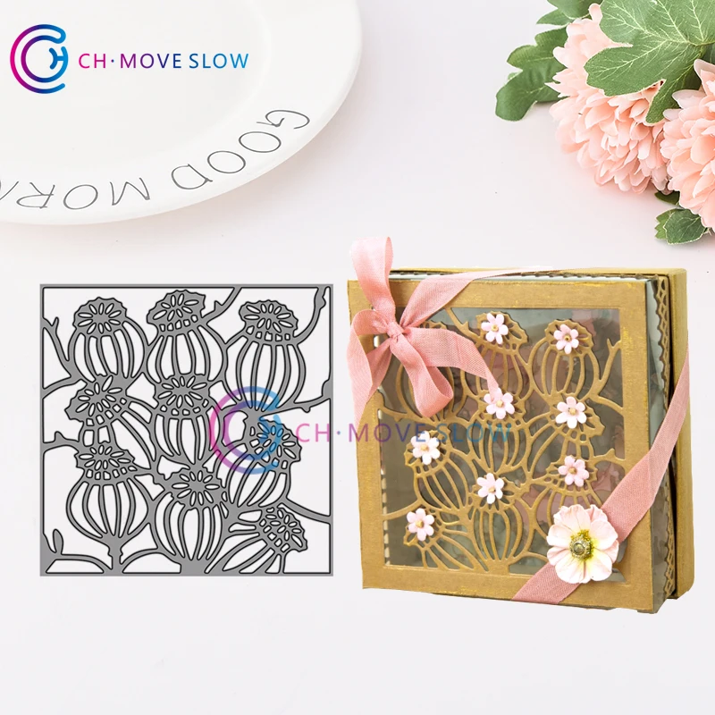 

CH Poppy Seed Heads Stencil Metal Cutting Dies For Scrapbooking Practice Hands-on DIY Album Card