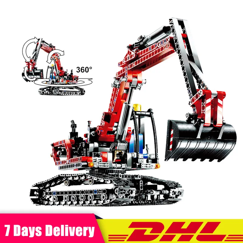 

Lepin 20025 760pcs Technic The Red Engineering Excavator Set Building Blocks Bricks Model Toys Christmas Gifts Compatible 8294