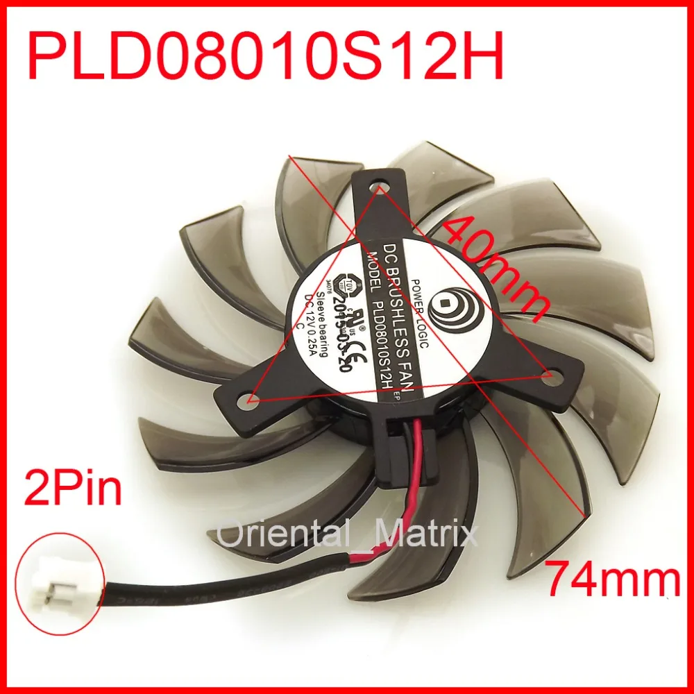 

Free Shipping PLD08010S12H DC12V 0.25A 74mm 40x40x40mm 2Pin For GIGABYTE Graphics Card Cooler Cooling Fan