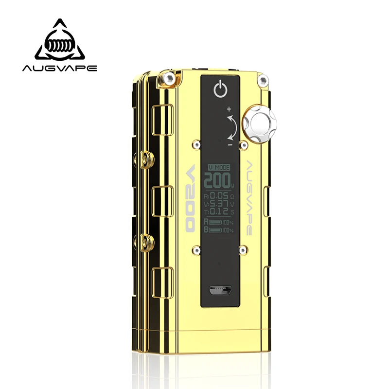 Augvape V200 коробка мод Vape золото Авто обход V режим Поддержка двойной 18650 батарея