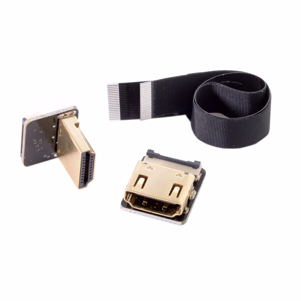 

10pcs/lot CY CYFPV Up Angled 90 Degree HDMI Male to Female FPC Flat Cable for HDTV Multicopter Aerial Photography