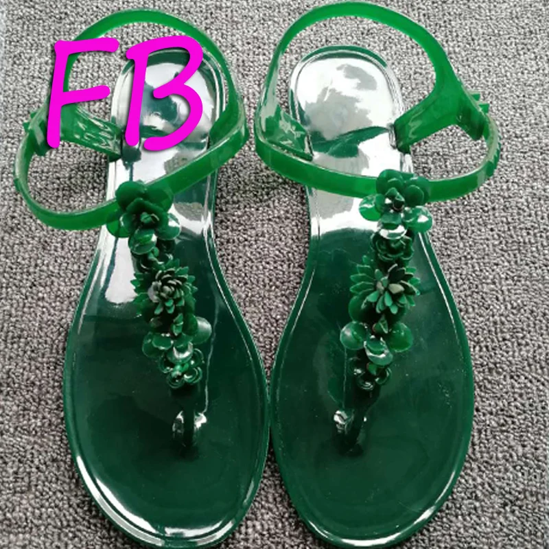 Download Flowers Toe Plastic Sandals Bow Beach Sandals Jelly Candy ...